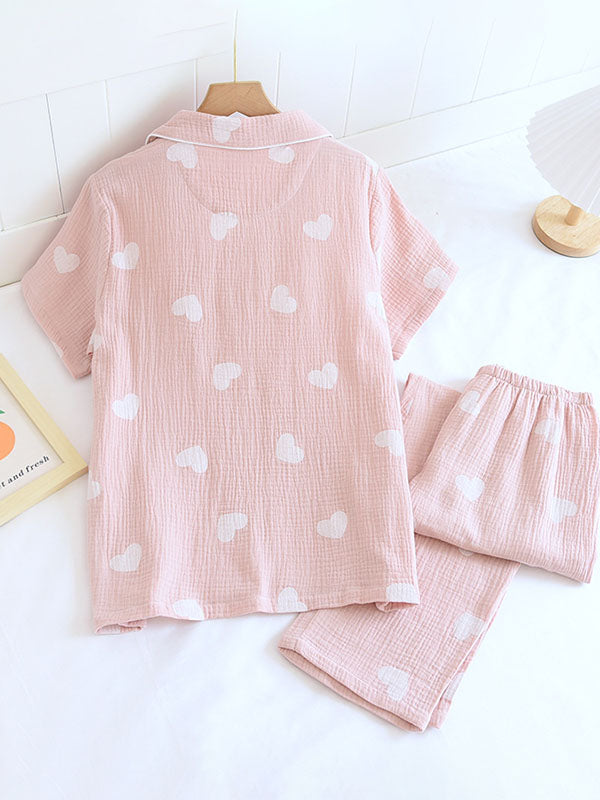 INK- Katoenen Pyjama Set met harten print