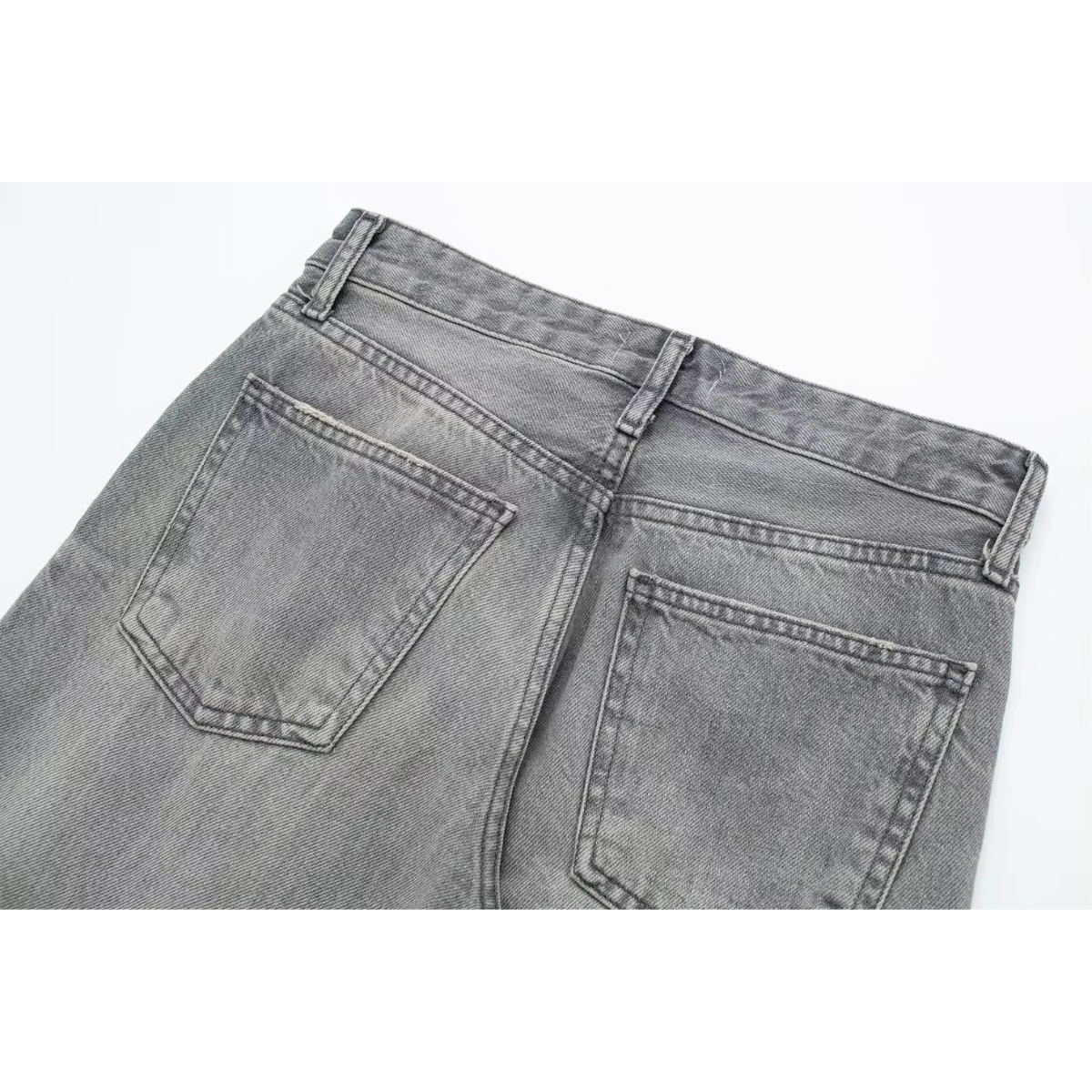Mirthe - Grijze Denim Jeans met Hoge Taille