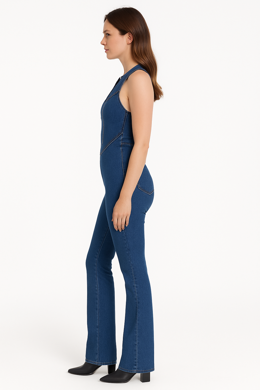 ROS - Denim Flared Jumpsuit