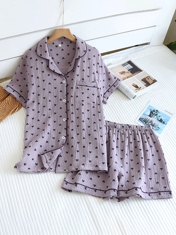 FADIM - Korte Mouw Katoenen Pyjama Set (ZOMER SET)