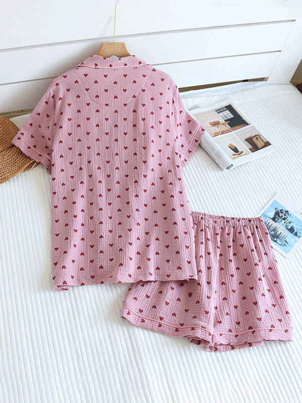 FADIM - Korte Mouw Katoenen Pyjama Set (ZOMER SET)