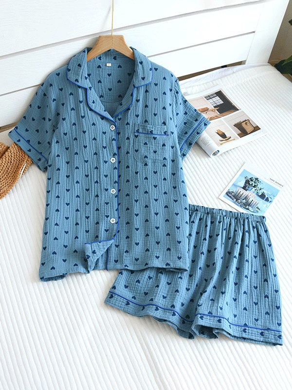 FADIM - Korte Mouw Katoenen Pyjama Set (ZOMER SET)