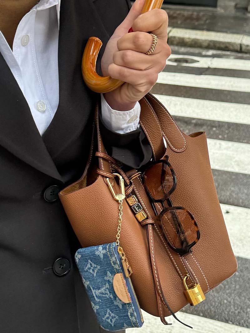 LENO - Bucketbag leren handtas