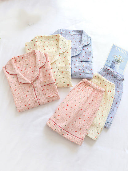 CARRIE - Katoenen Pyjama Set Met Kersenprint