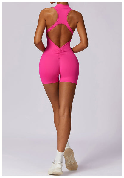 VIOLET /  Activewear Romper met open back