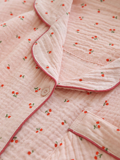 CARRIE - Katoenen Pyjama Set Met Kersenprint