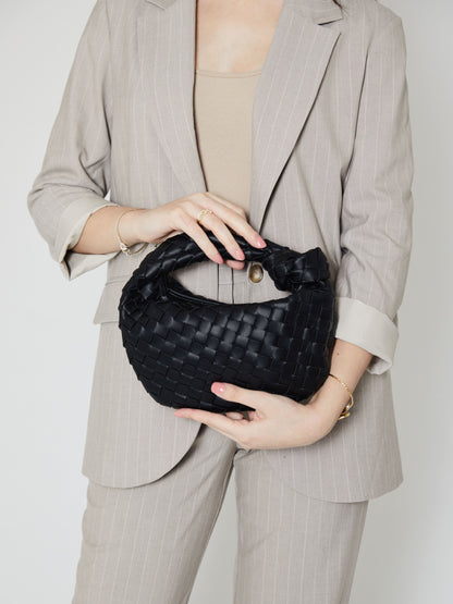 CARLE - Classic Black Woven Handbag