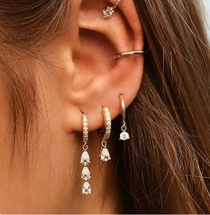 LELA - Gouden Oorbellen Set met Zirkonia