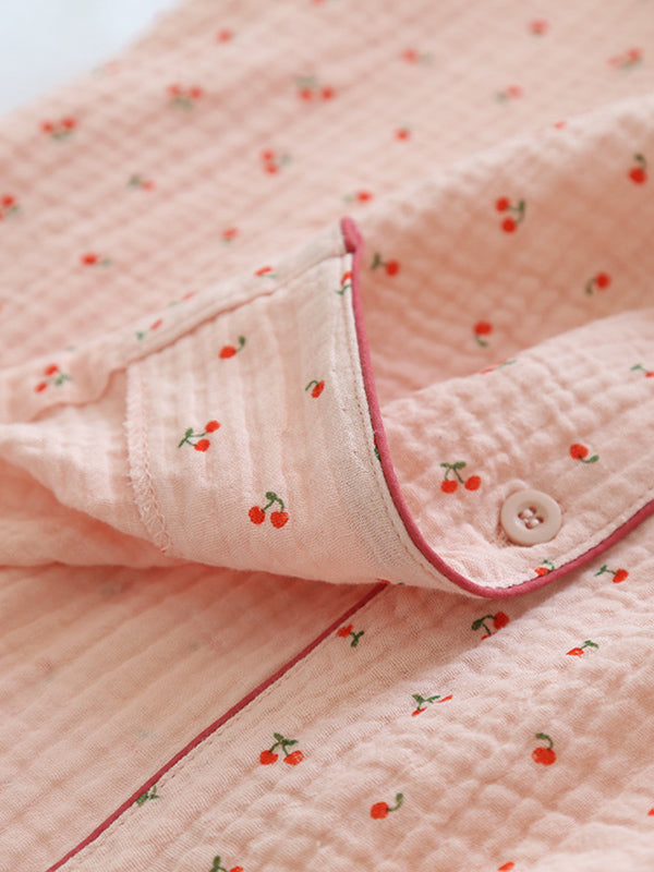 CARRIE - Katoenen Pyjama Set Met Kersenprint