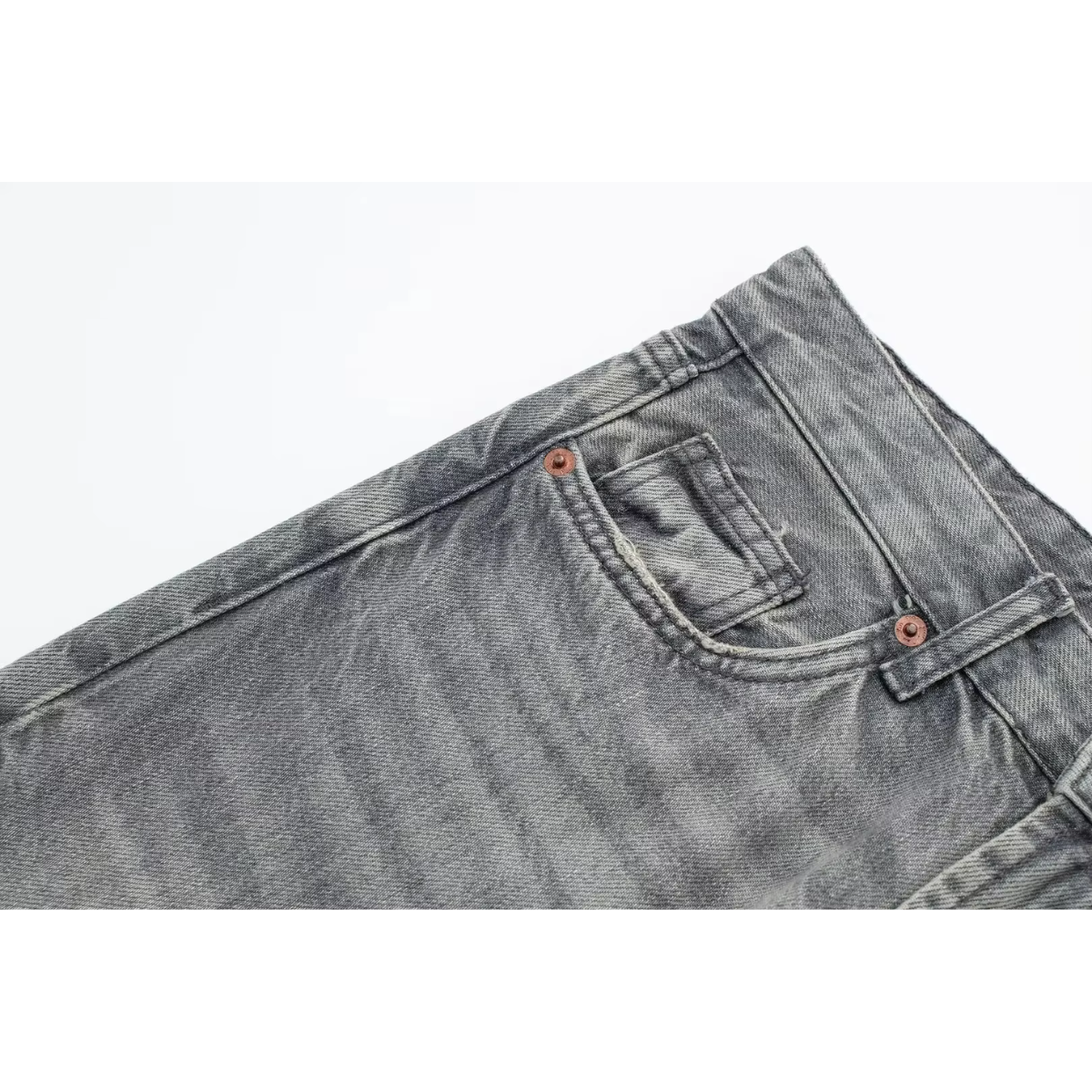 Mirthe - Grijze Denim Jeans met Hoge Taille