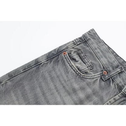 Mirthe - Grijze Denim Jeans met Hoge Taille