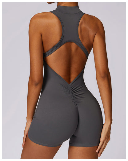 VIOLET /  Activewear Romper met open back
