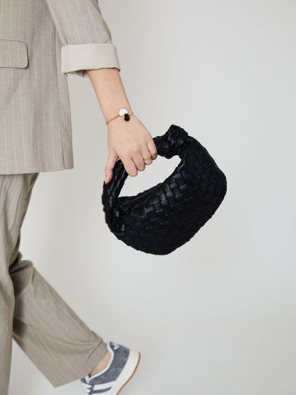 CARLE - Classic Black Woven Handbag