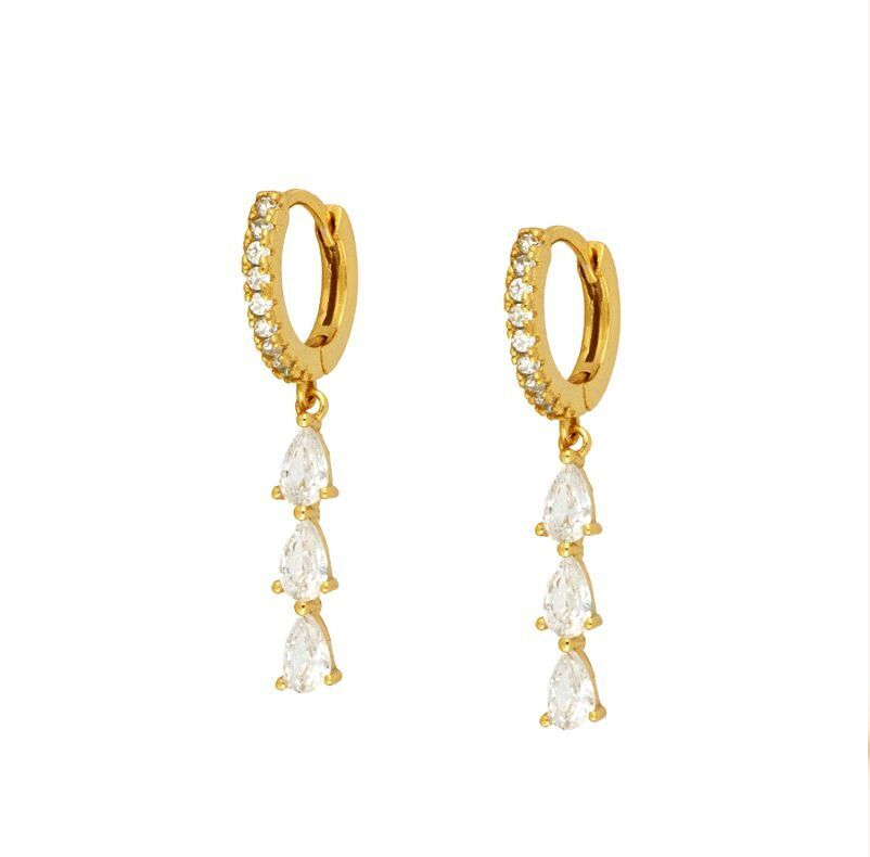 LELA - Gouden Oorbellen Set met Zirkonia