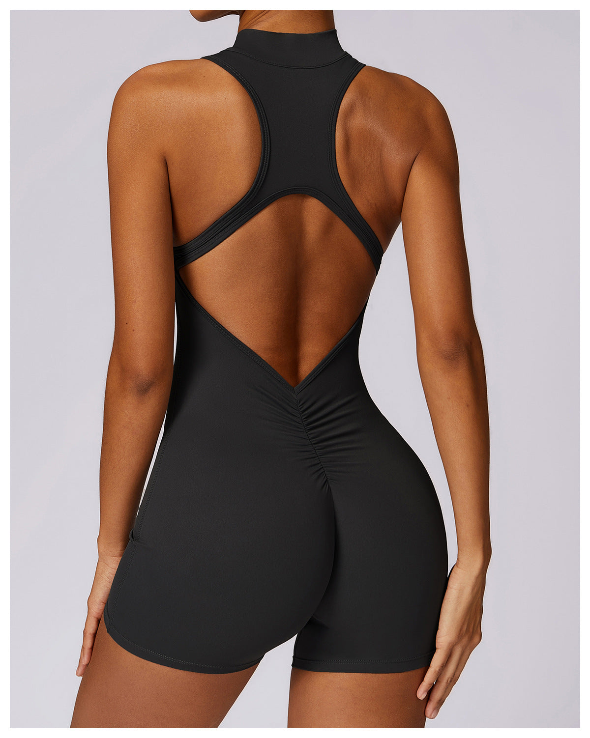 VIOLET /  Activewear Romper met open back