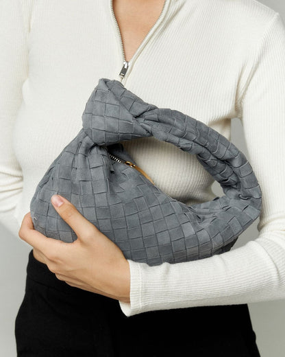 LINA - Grey Woven Handbag