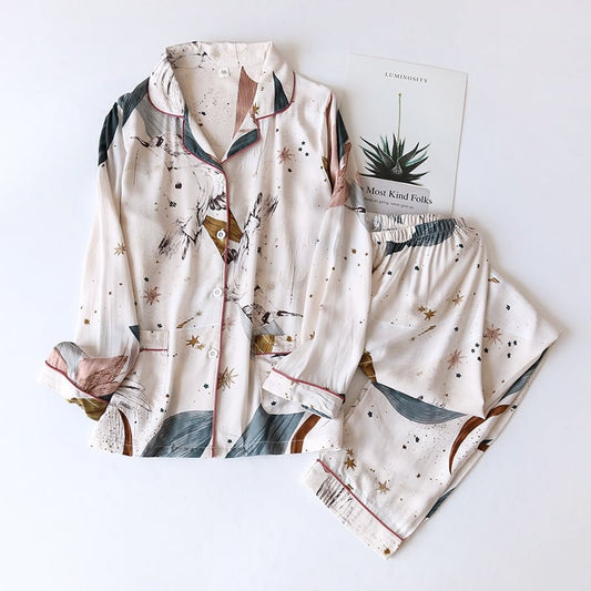 JEANET - Viscose Pyjama Set Met Motief