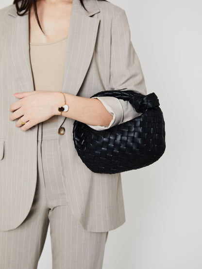 CARLE - Classic Black Woven Handbag