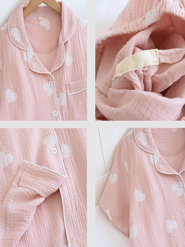 INK- Katoenen Pyjama Set met harten print