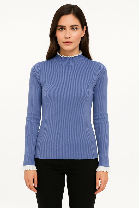 ELIN - Modieuze blauwe trui voor dames