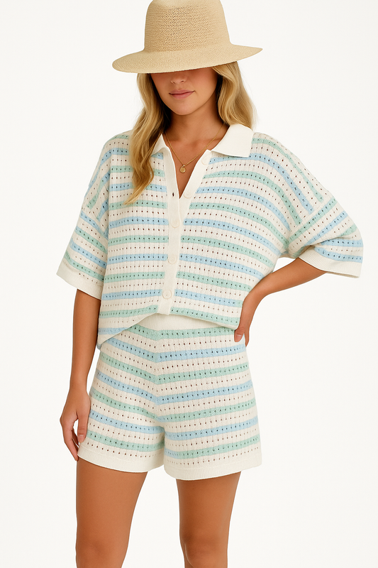 TILLY - Casual Gestreepte Tweedelige Set