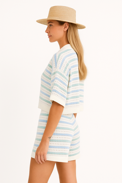 TILLY - Casual Gestreepte Tweedelige Set