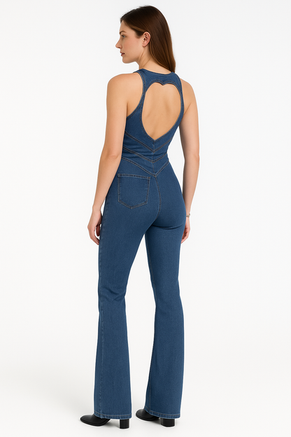 ROS - Denim Flared Jumpsuit