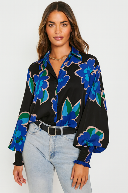 ESRA - Blouse met bloemenprint.