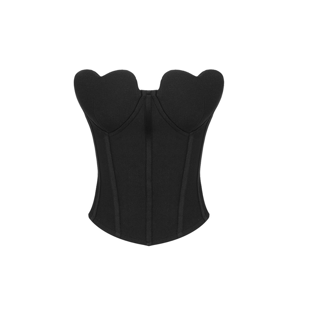 JENNEK - Fluwelen Bustier Top met Hartvormige Halslijn