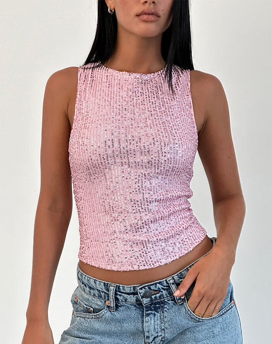 MARIEL - Glamoureuze Sequin Top.