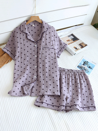 FADIM - Korte Mouw Katoenen Pyjama Set (ZOMER SET)