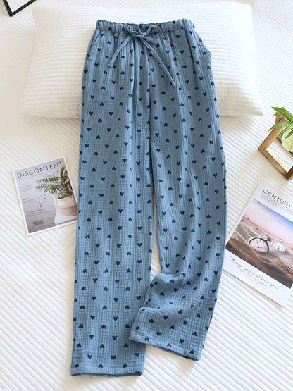 LIDA - Katoenen Pyjamabroek Met Hartjesprint
