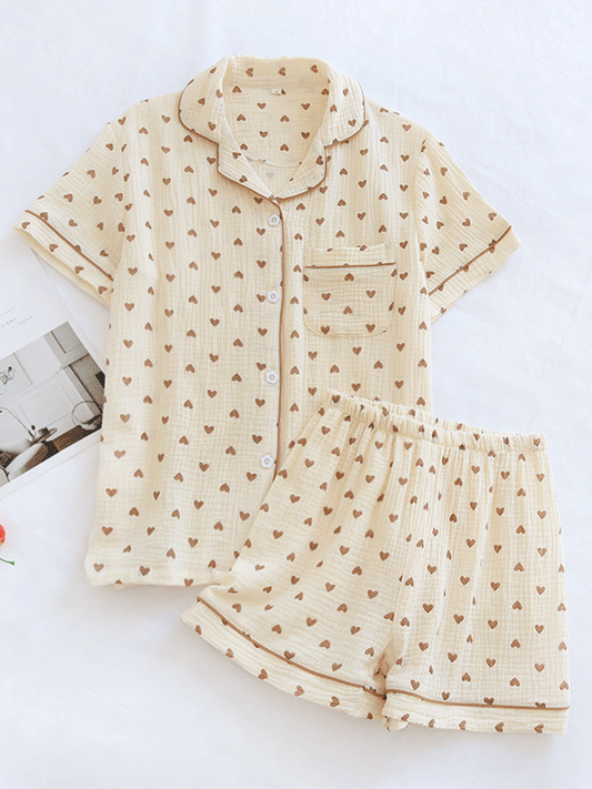 FADIM - Korte Mouw Katoenen Pyjama Set (ZOMER SET)