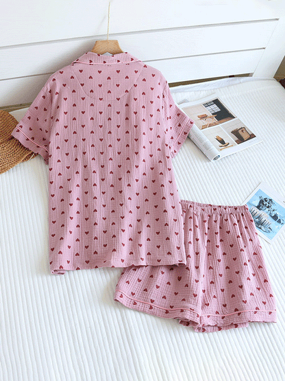 FADIM - Korte Mouw Katoenen Pyjama Set (ZOMER SET)