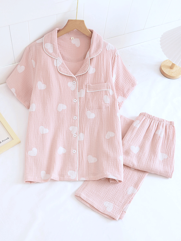 INK- Katoenen Pyjama Set met harten print
