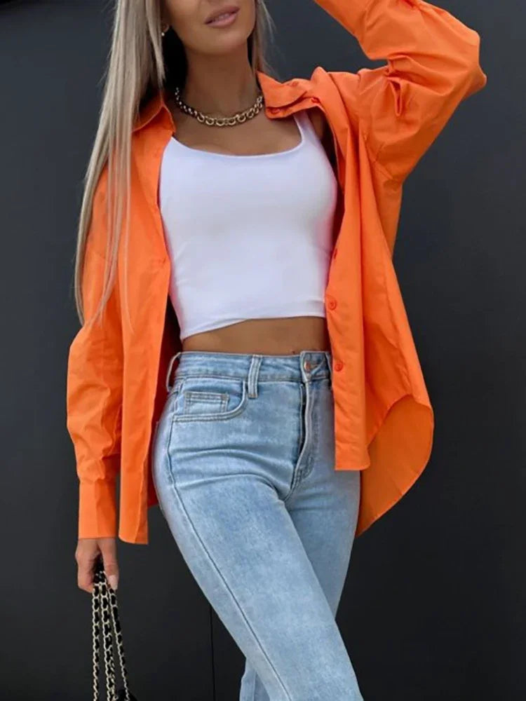 AMELIA - Oranje blouse KONINGSDAG