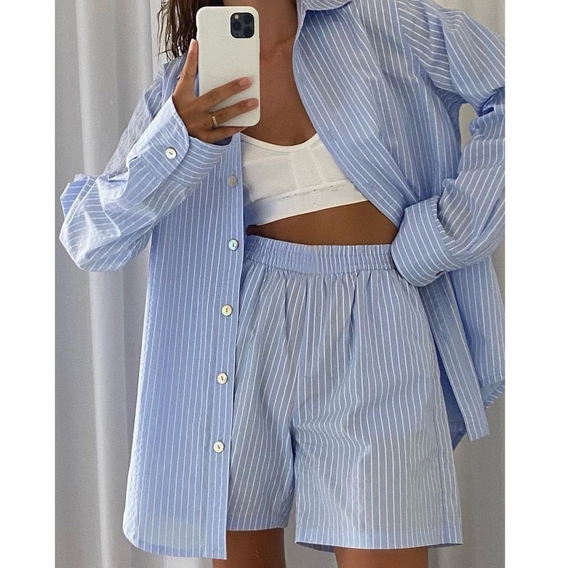 CATRIE - Gestreepte Luxe Pyjama Set Voor Comfort & Stijl