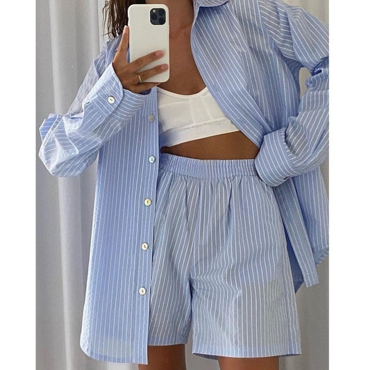 CATRIE - Gestreepte Luxe Pyjama Set Voor Comfort & Stijl