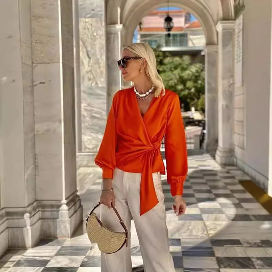 LORNA - Oranje blouse KONINGSDAG