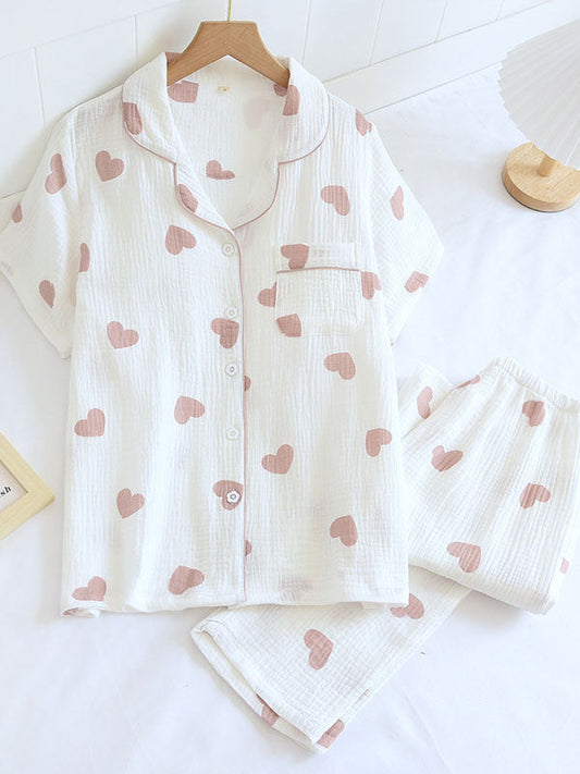 INK- Katoenen Pyjama Set met harten print