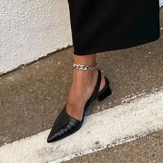 LOT Croco-Style Pumps
