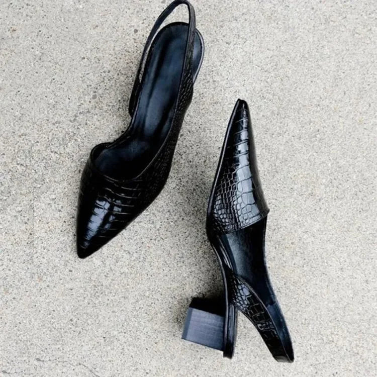LOT Croco-Style Pumps