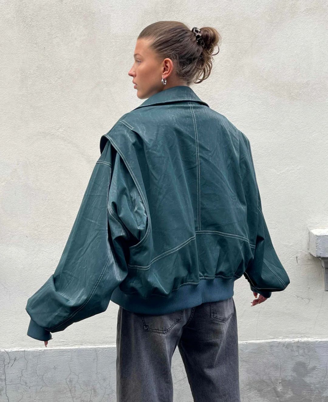VIVIEN - Oversized leren jas