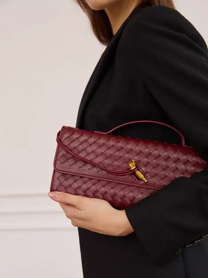 MARAL - Woven Burgundy Clutch