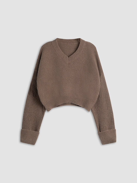 ROYCE - Minimalistische V-hals Trui