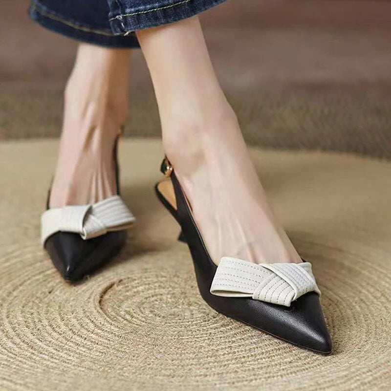 MARIJ- Slingback pumps met spitze neus