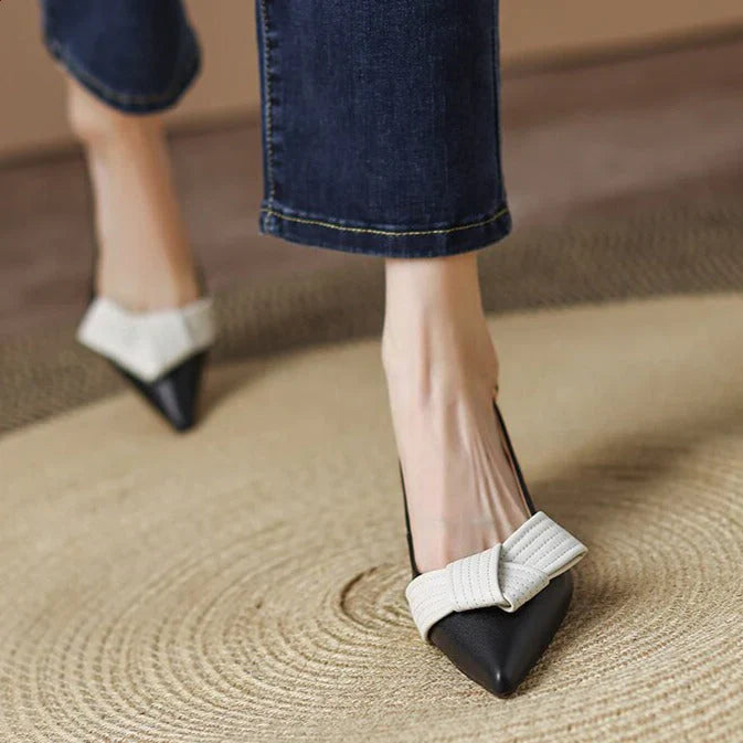 MARIJ- Slingback pumps met spitze neus