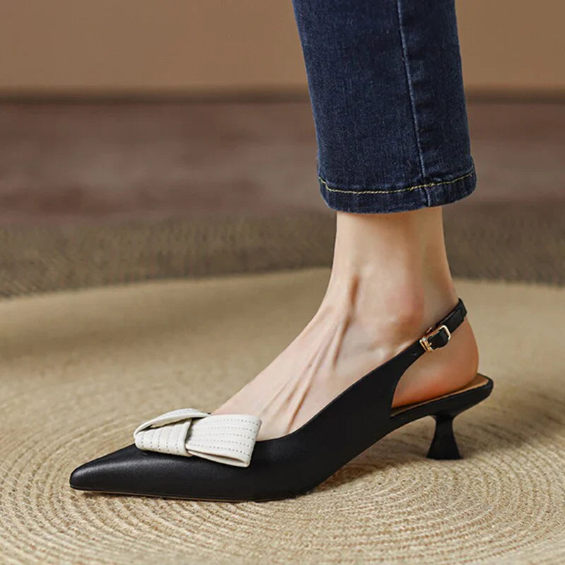 MARIJ- Slingback pumps met spitze neus