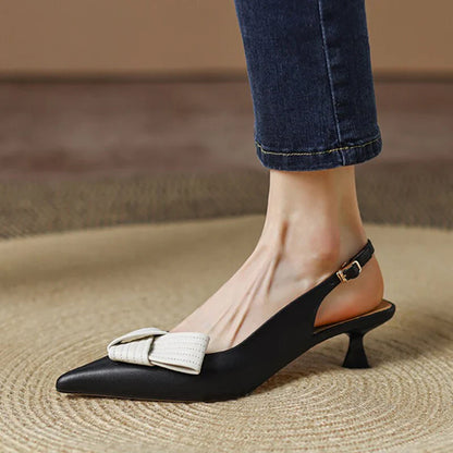 MARIJ- Slingback pumps met spitze neus