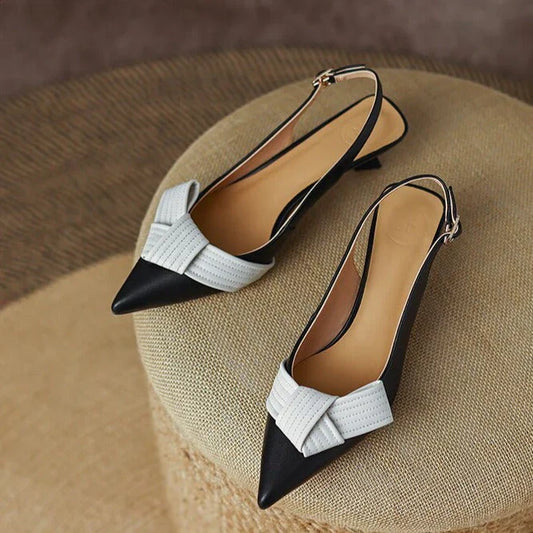 MARIJ- Slingback pumps met spitze neus